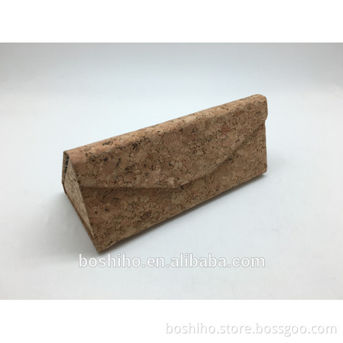 Custom fashionable design folding cork eyeglass sunglasses case